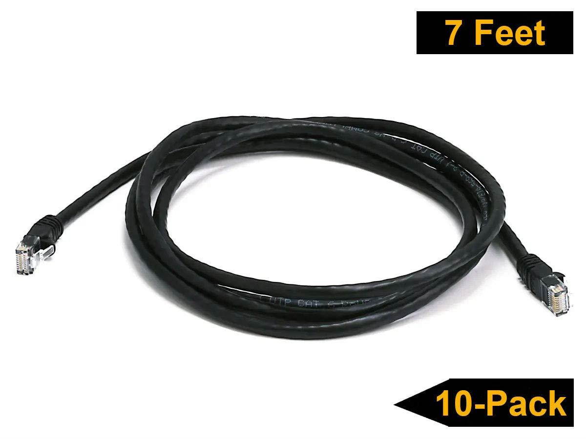 iMBAPrice 1' Cat5e Network Ethernet Patch Cable, 10 Pack, Black (IMBA-CAT5-01BK-10PK)