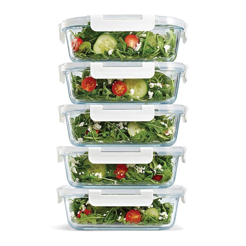 Fit & Fresh S/5 Dual Chamber 35oz Glass Food Containers