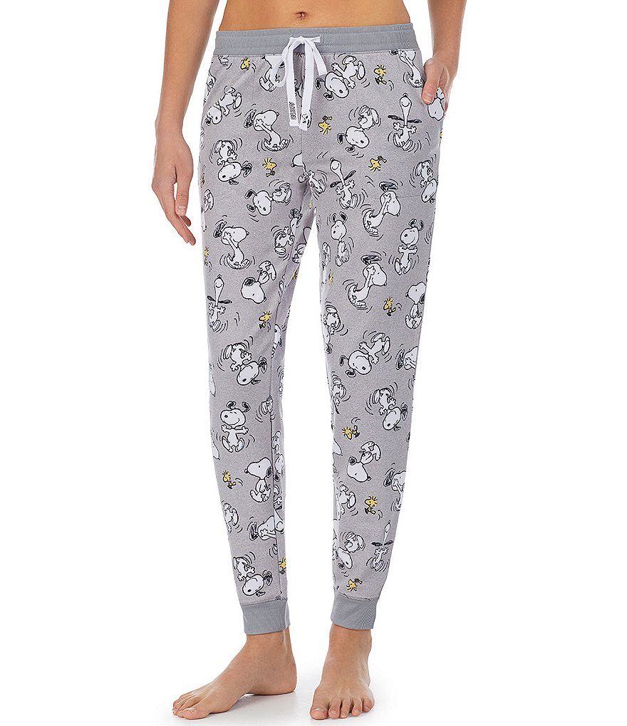 Peanuts Snoopy & Woodstock Printed French Terry Coordinating Jogger Sleep Pants