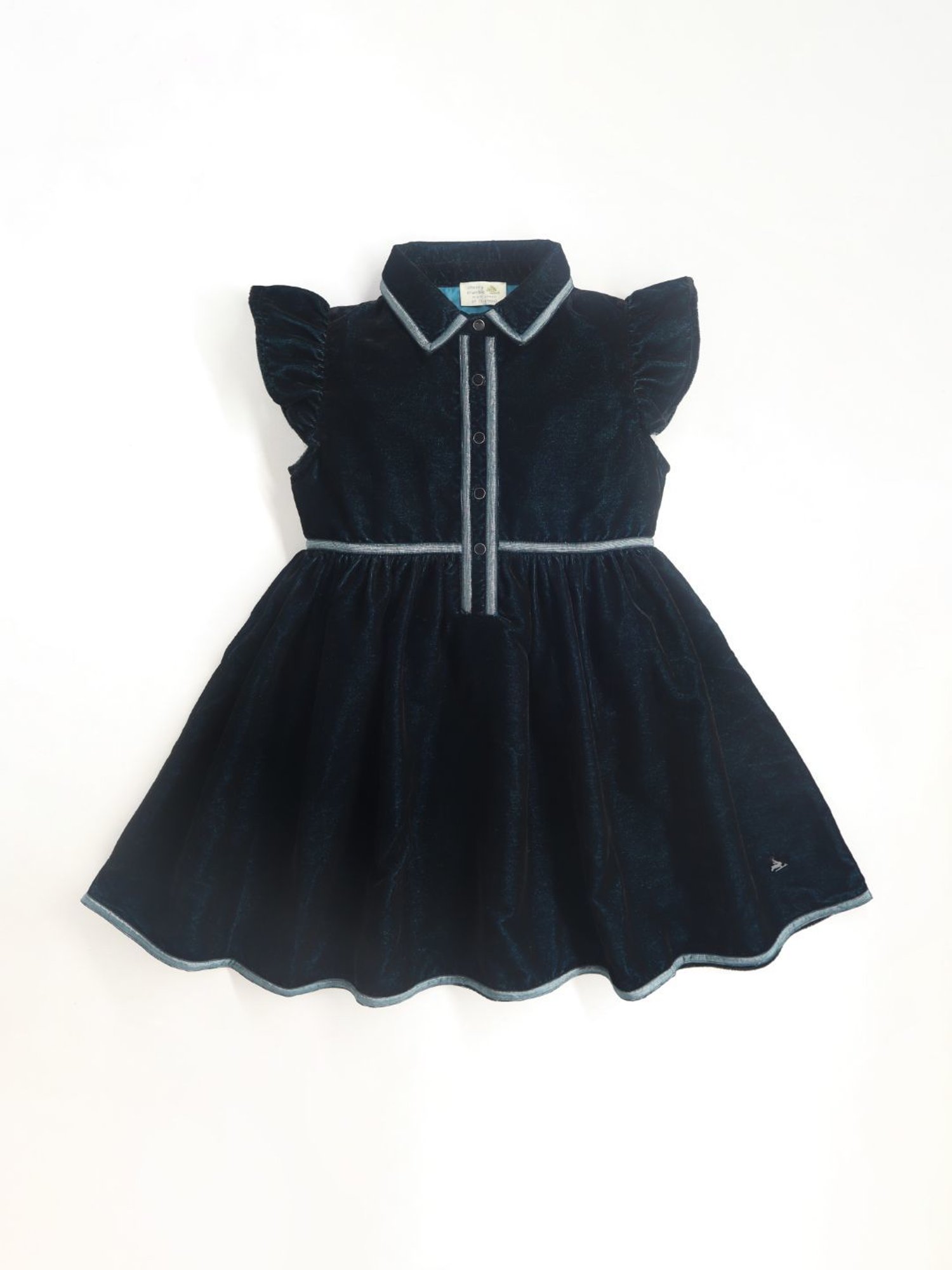 Cherry Crumble By Nitt Hyman Kids Dark Teal Solid Dress