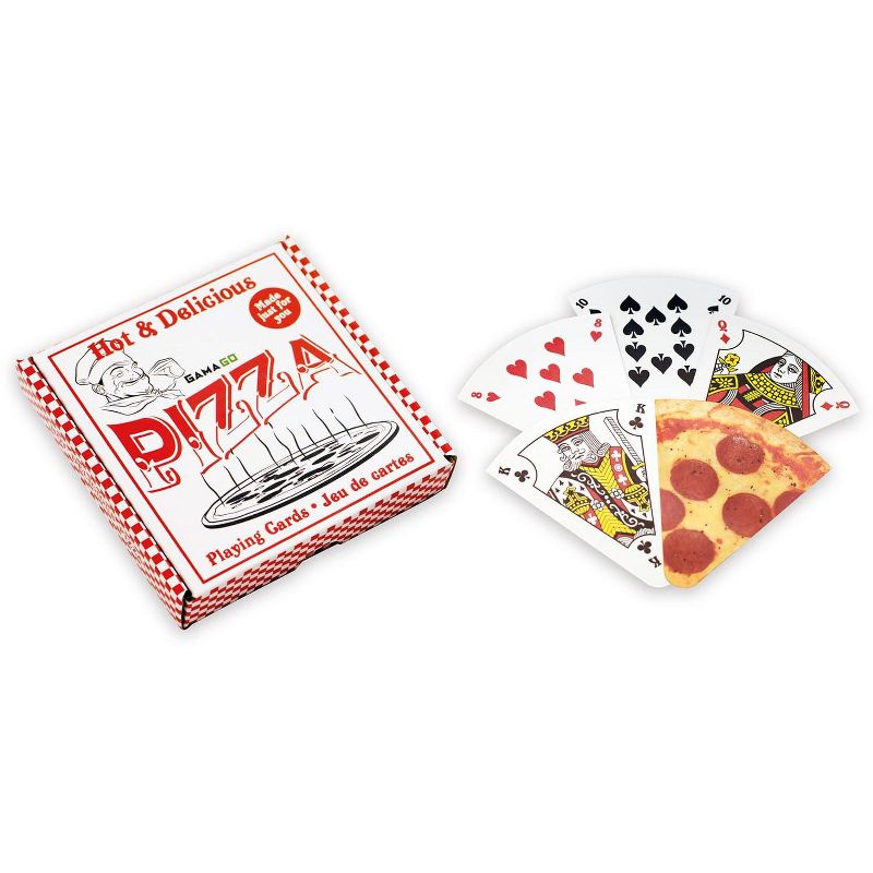 Gamago Pizza Slice-Shaped Playing Cards | 52 Card Deck + 2 Jokers