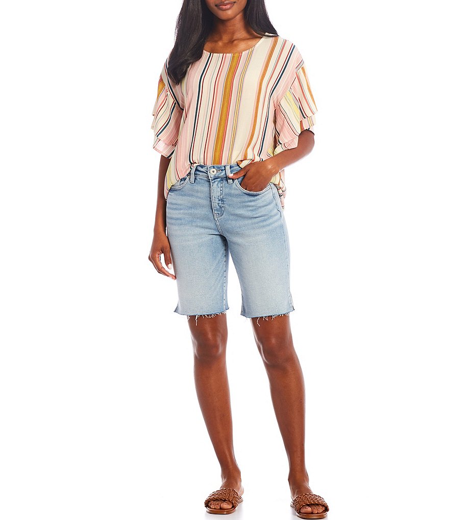 Jag Jeans The City High-Rise Raw Hem Pocketed Shorts