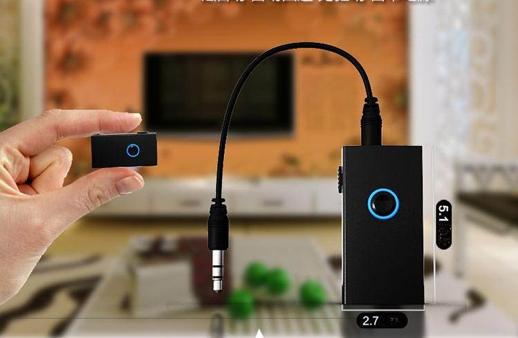 2-In-1 Bluetooth Transmitter and Receiver Wireless Stereo Audio Adapter With 3.5mm Stereo Output for Speakers, Headphone, TV, PC, iPod, MP3 / MP4, Car or Home Stereo, Support 2 Devices
