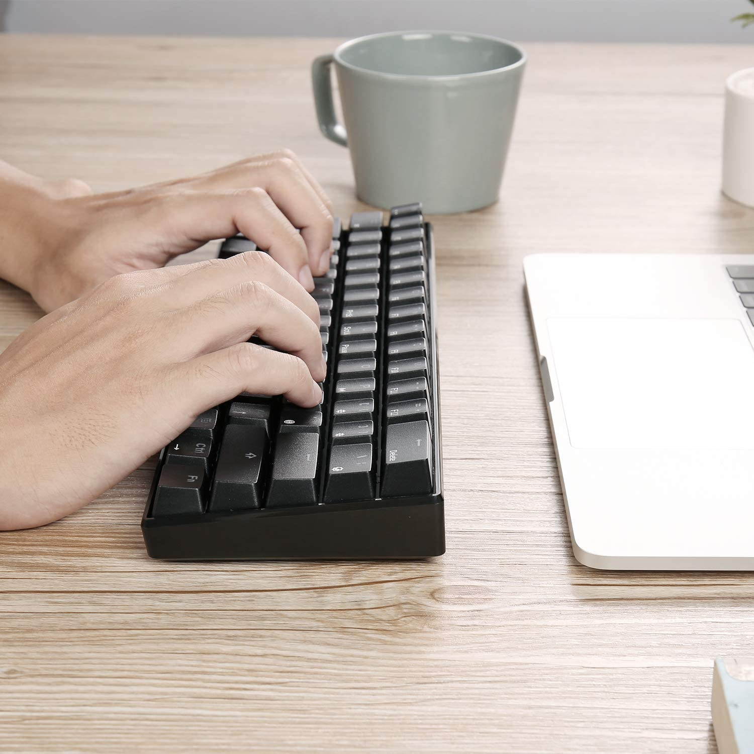 RK ROYAL KLUDGE RK61 Wireless 60% Mechanical Gaming Keyboard, Ultra-Compact Bluetooth Keyboard with Linear and mechanical Switch, Compatible for Multi-Device Connection