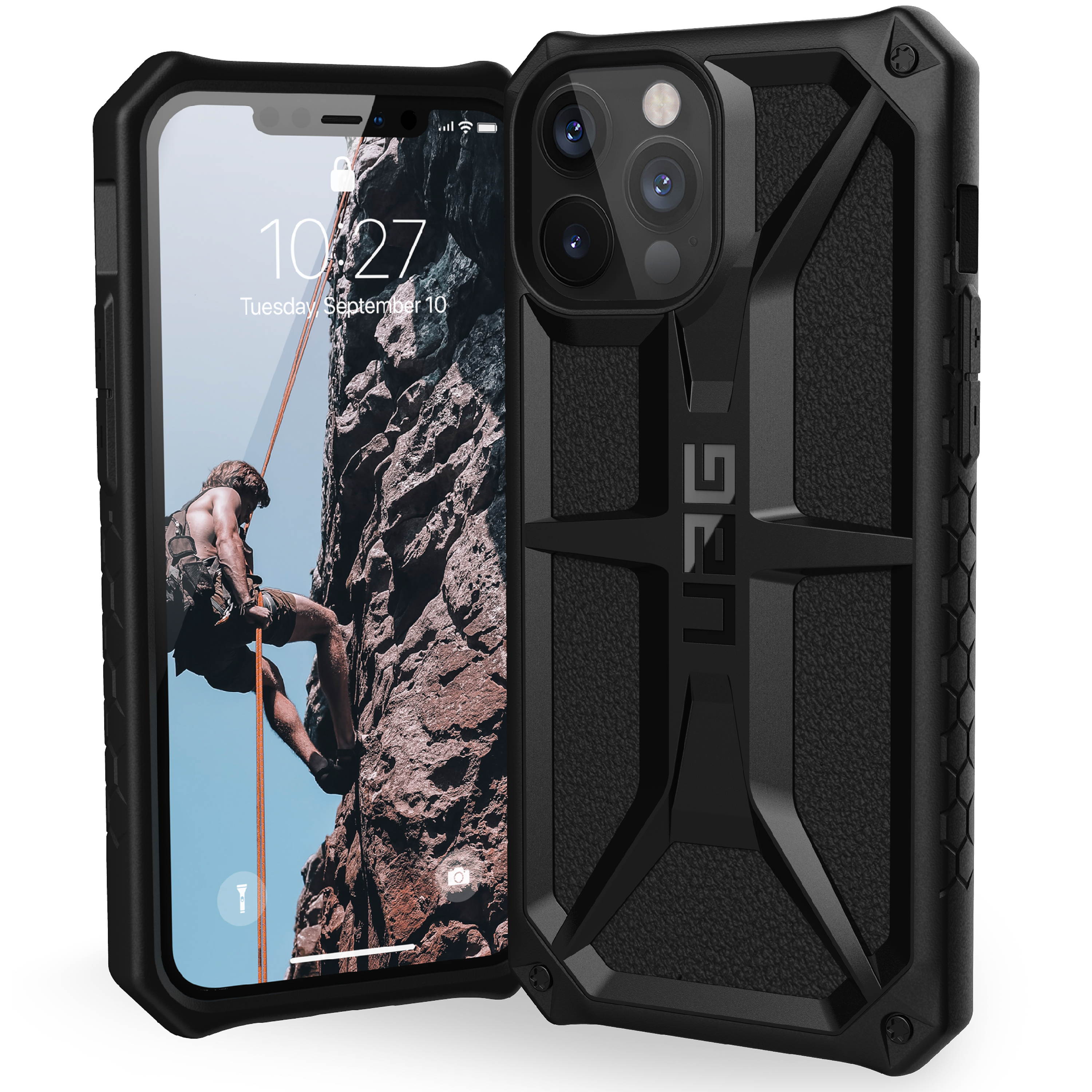 UAG Designed for iPhone 12 Pro Max Case [6.7-inch Screen] Rugged Lightweight Slim Shockproof Premium Monarch Protective Cover, Black