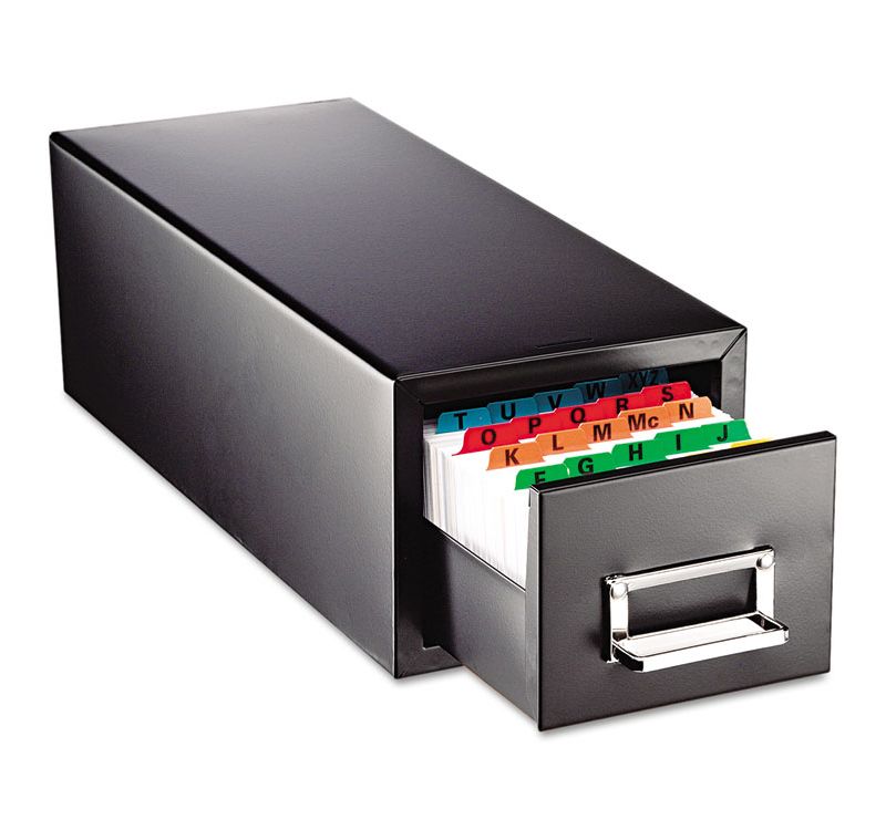 SteelMaster Drawer Card Cabinet Holds 1 500 5 x 8 cards 9 7/8 x 18 1/8 x 9 263F5816SBLA