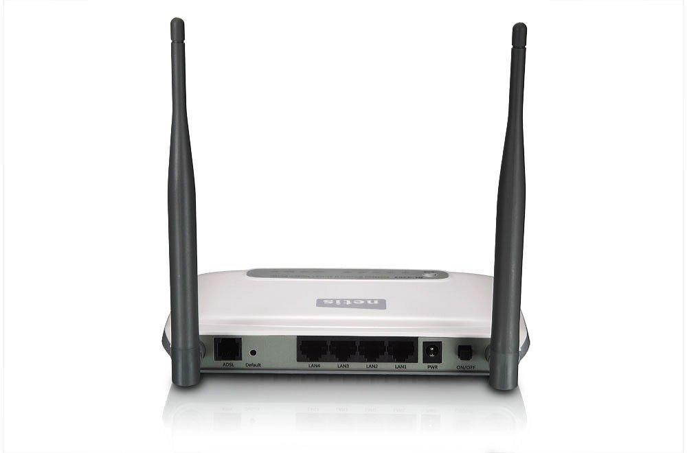 netis dl4322 (ct3) wireless n300 adsl2+ modem router, 2.4ghz 300mbps, 802.11b/g/n, splitter, 5dbi high gain antenna