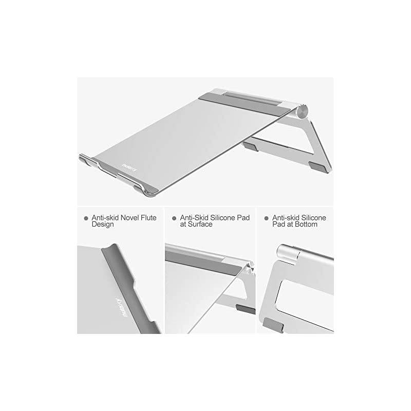 Adjustable Laptop Stand, Laptop Riser, Aluminum Notebook Holder Stand Compatible with MacBook, Air, Pro, Dell XPS, HP, Samsung, Alienware, More Laptops up to 17.3"- Silver
