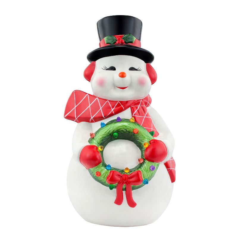 Mr. Christmas Nostalgic Snowman LED Ceramic Figure Christmas Decoration- 22"