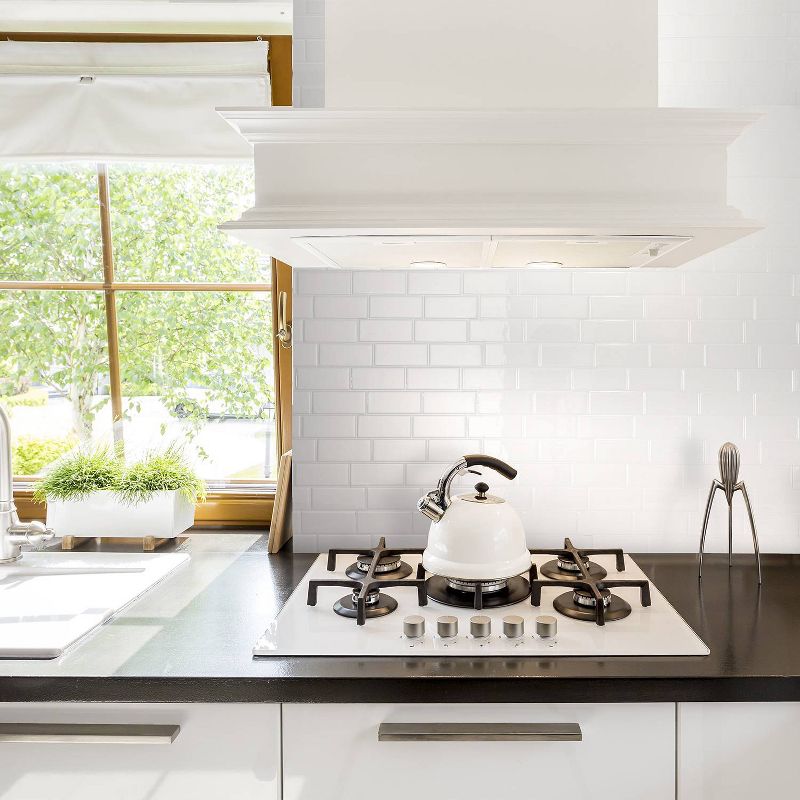 Smart Tiles 11.56'' X 8.38'' Self Adhesive 3D Peel and Stick Backsplash Tiles White