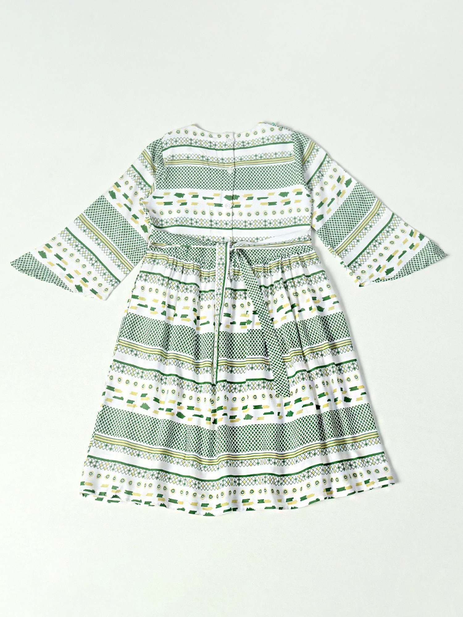 Bella Moda Kids Multicolor Printed Full Sleeves Fit & Flare Dress