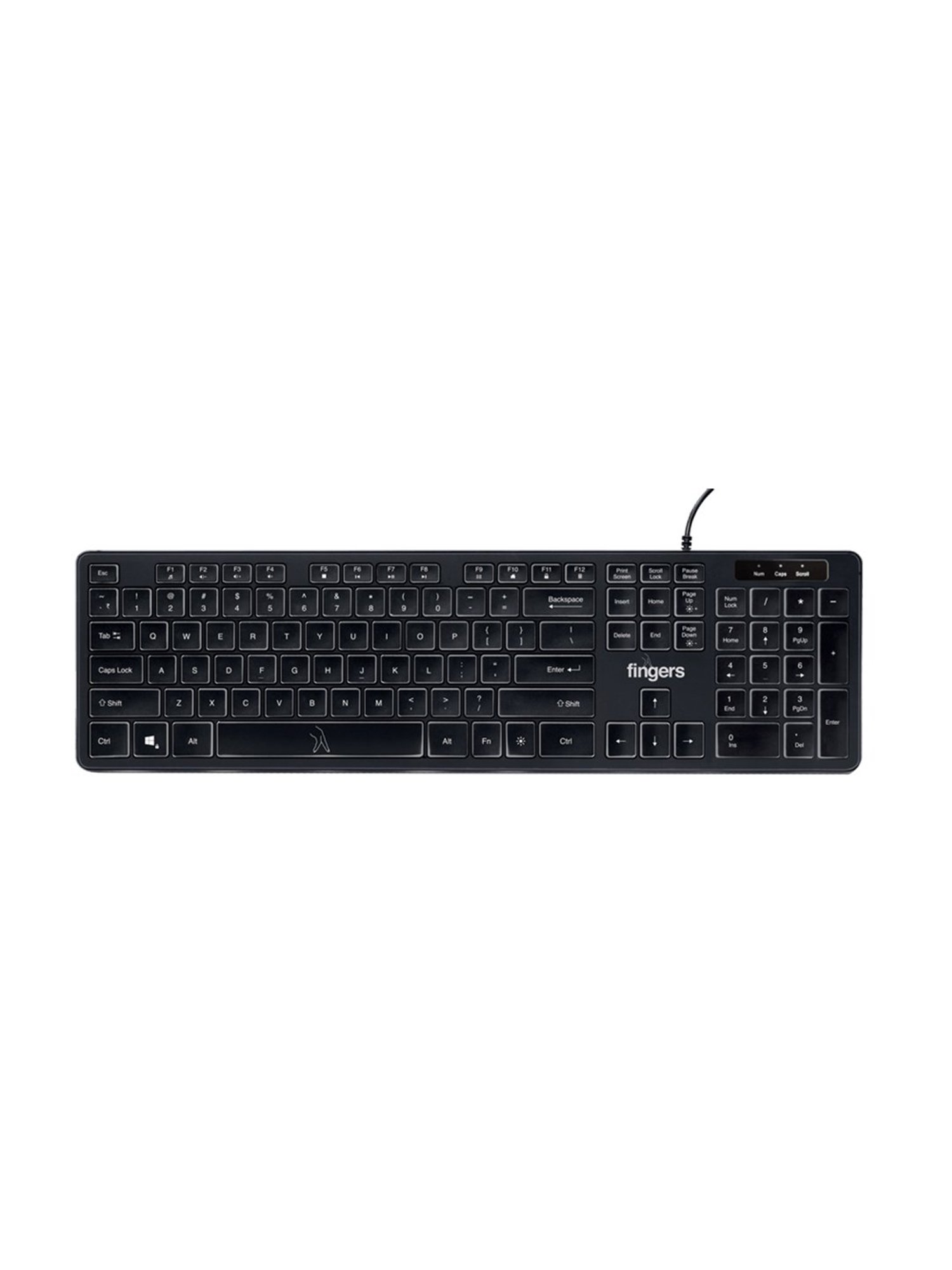 Fingers Magnifico MoonLit Wired Keyboard (Black)