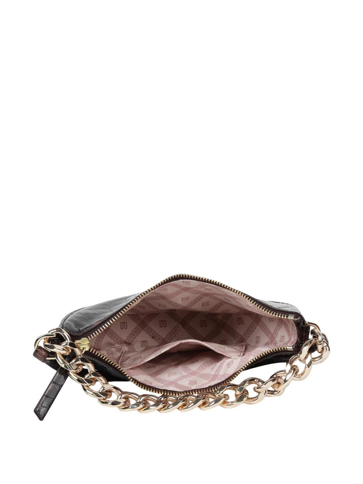 BAGATT Barletta Dark Brown Textured Small Hobo Handbag