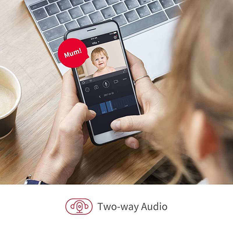 Security Camera WiFi IP Home Camera,R2C 1080P HD Baby Monitor Wireless Pet Camera with AI Human & Sound Detection, Free Cloud, 2-Way Audio,Works with Alexa, Pan/Tilt, Night Vision, Black