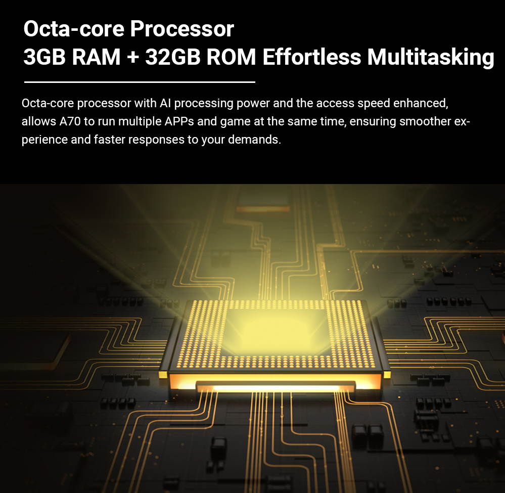 Blackview A70 mobile, 3GB + 32GB, 5380mAh, Android 11.0, Octa Core, 4G, 6.51 "HD + 13MP Rear camera, Facial ID, Fingerprint recognition