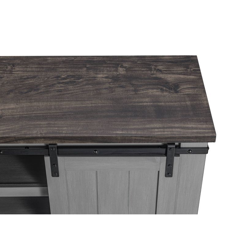 54" Sliding Doors TV Stand For TVs up to 60" Gray - Home Essentials