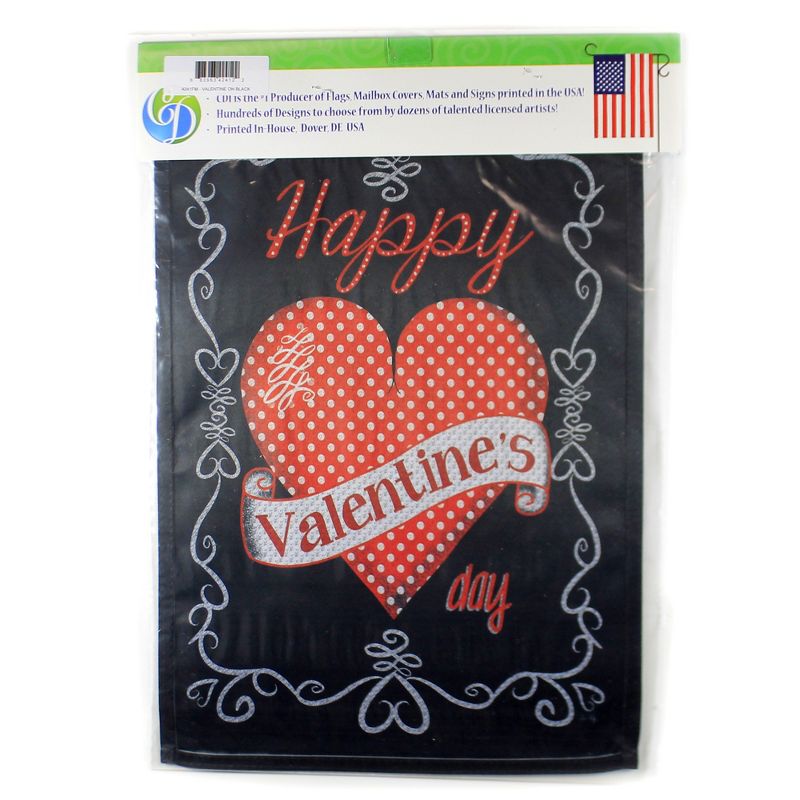 Home & Garden 17.75" Valentine On Black Garden Flag Printed In The Usa Custom Decor  -  Flags
