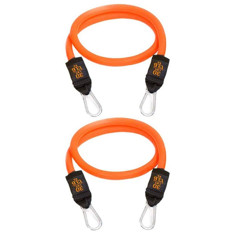 Bodylastics 30 Lb Full Body Anti Slip Resistance Clip Bands Set, Orange (2 Pack) and Single Mount 8 Prong Gym Rack for Fitness Equipment
