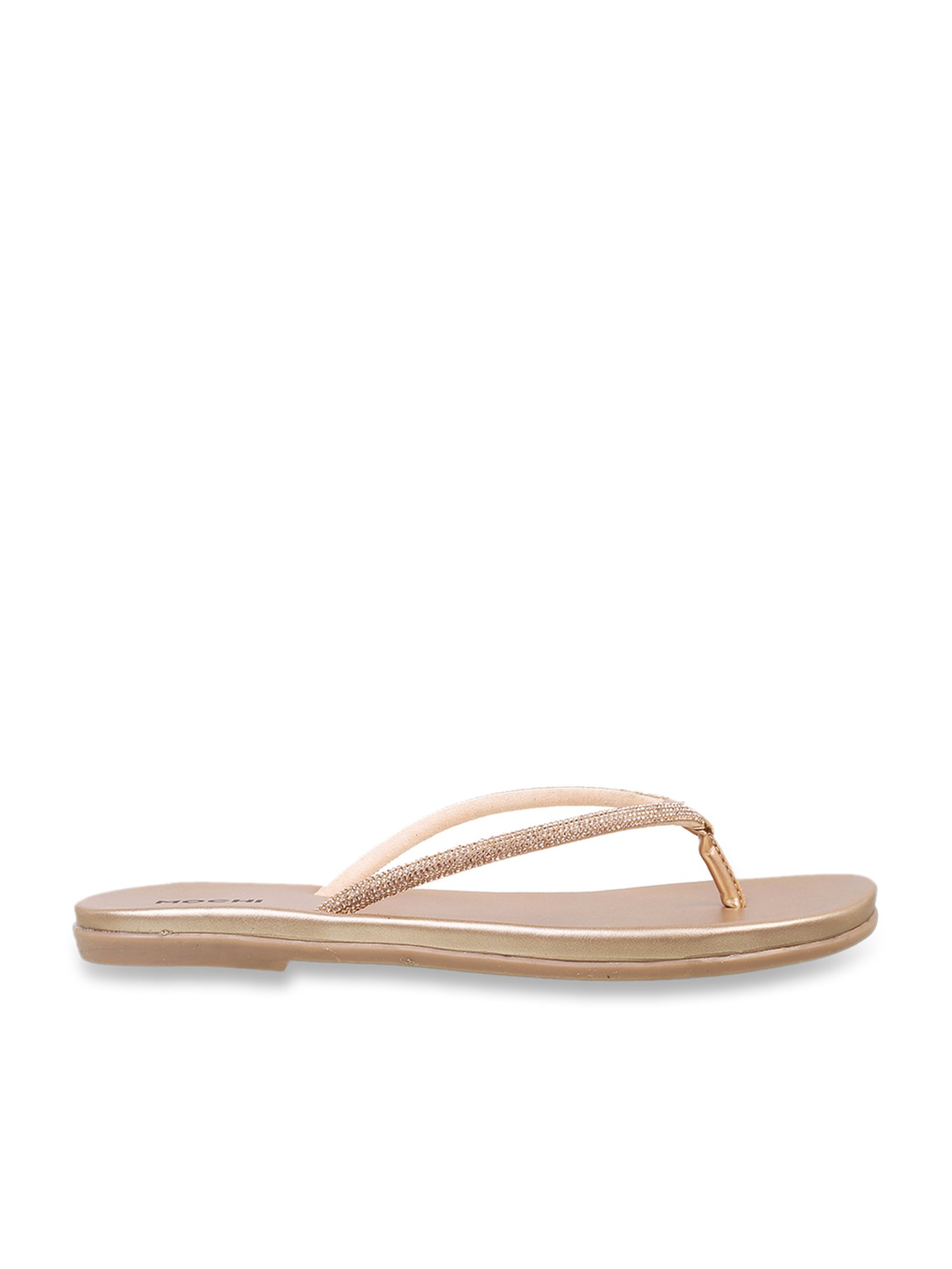 Mochi Women's Rose Gold Thong Sandals