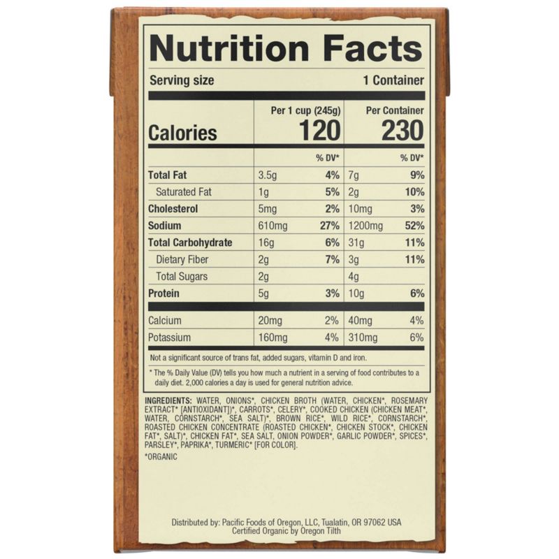 Pacific Foods Organic Chicken & Wild Rice Soup - 17oz