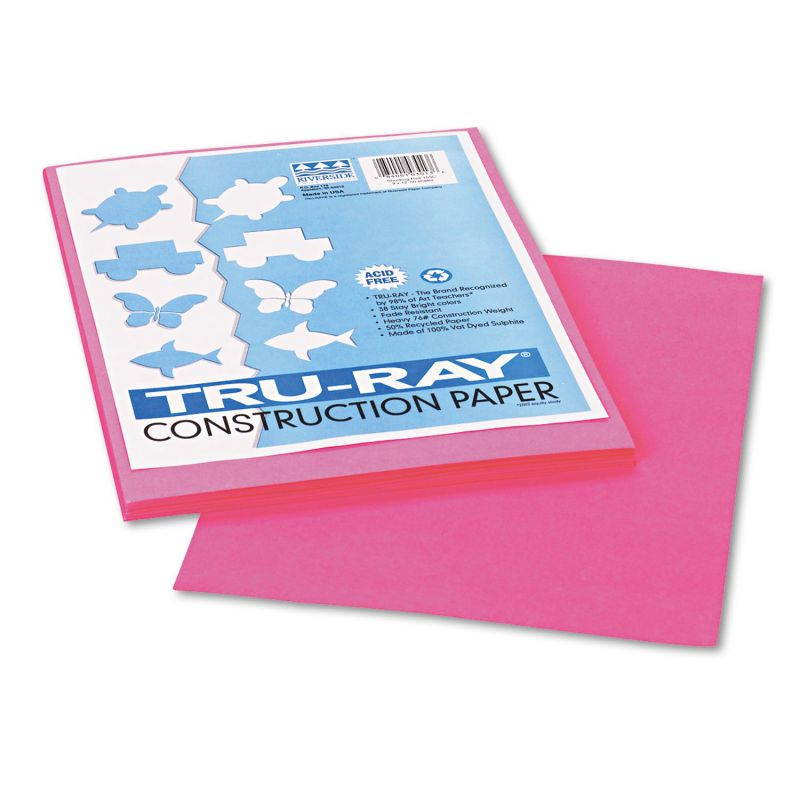 Tru-Ray Construction Paper, 76lb, 9 x 12, Shocking Pink, 50/Pack 103013