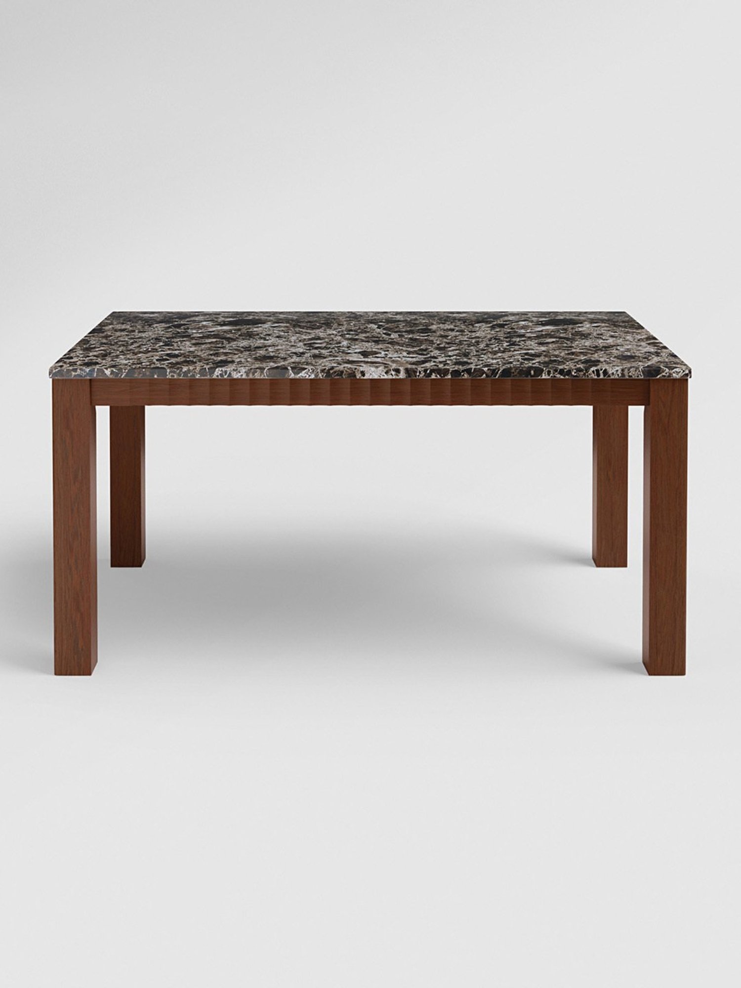 Godrej Interio Onyx Black & Brown Rubber Wood 6 Seater Rectangular Dining Table