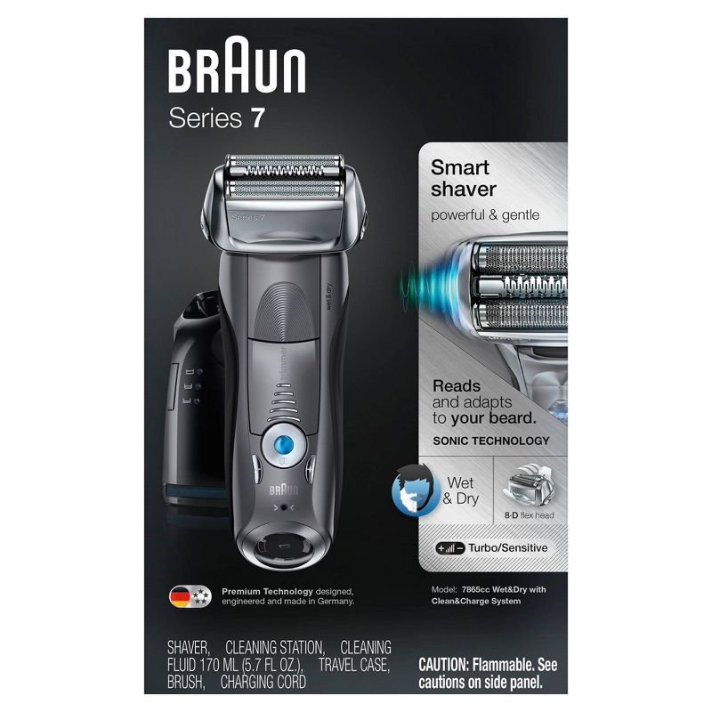 Braun Series 7 Men's Rechargeable Wet & Dry Cordless Electric Foil Shaver with Clean & Charge Station 7865cc