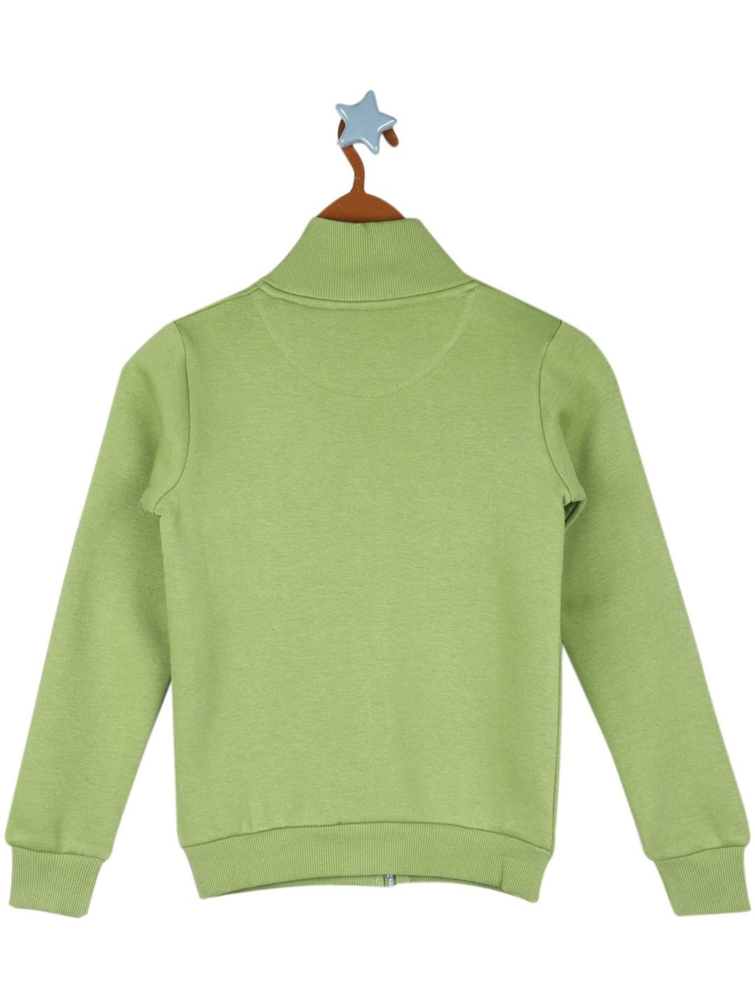 Monte Carlo Kids Green Solid Full Sleeves Sweatshirt