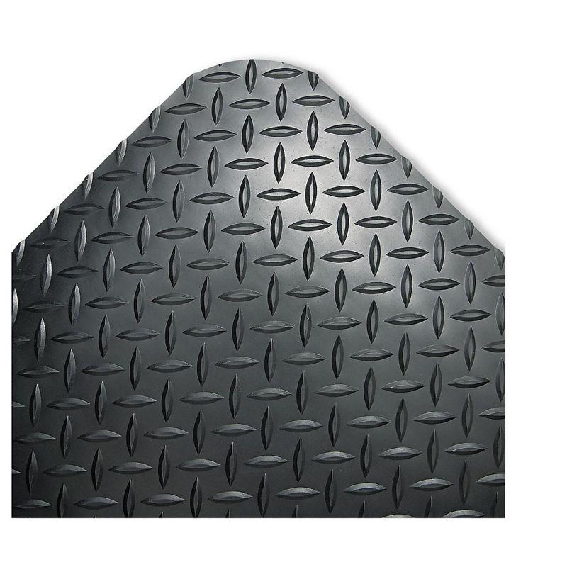 2'x3' Rectangle Solid Floor Mat Black - Crown