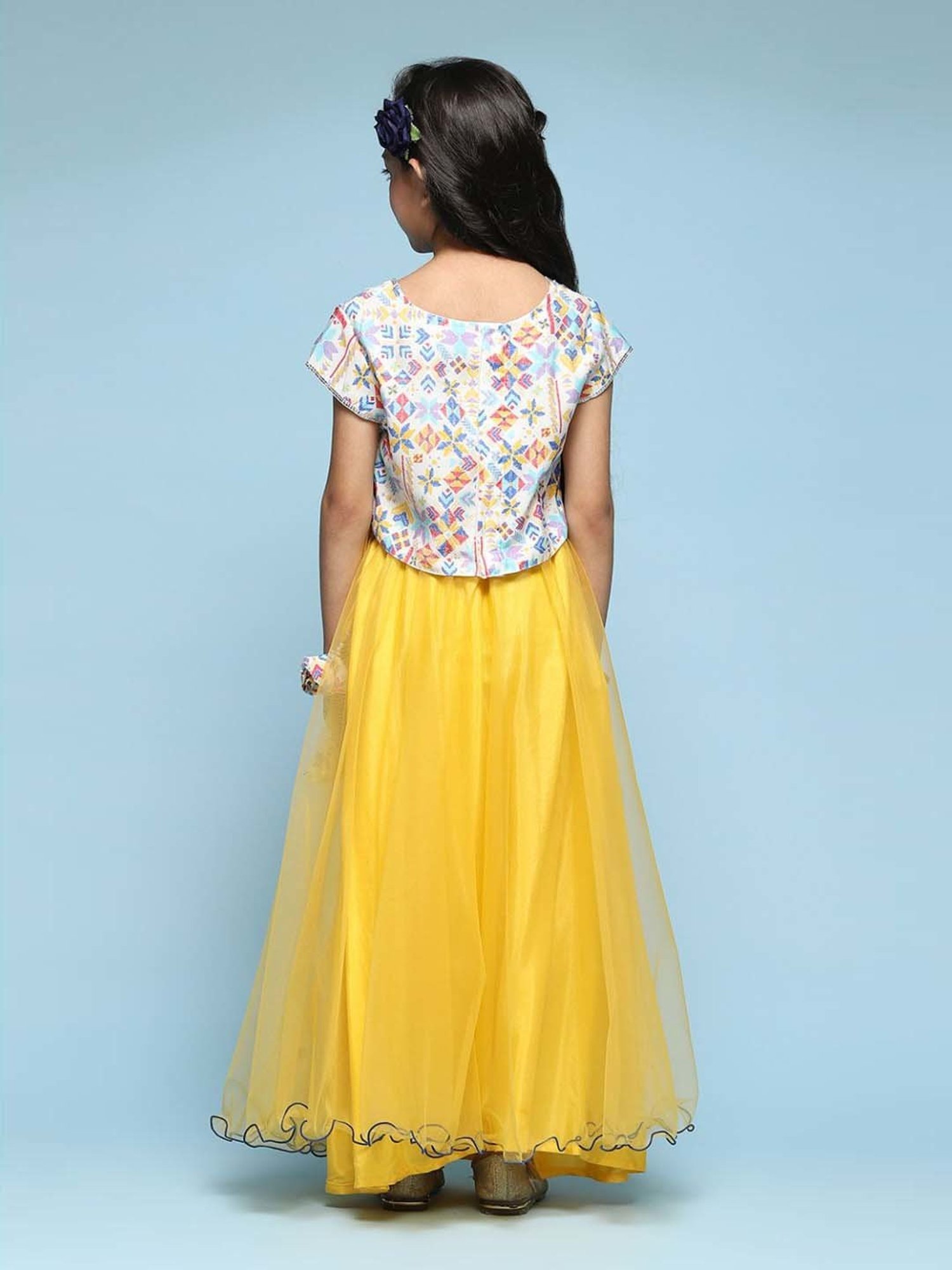 A Little Fable Kids Red & Beige Embellished Lehenga Choli