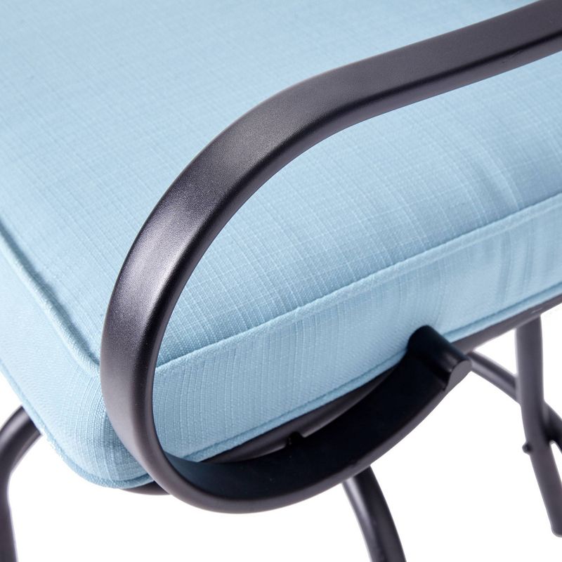 Peaktop 3pc Patio Swivel Bar Height Bistro Set with Cushions - Teamson