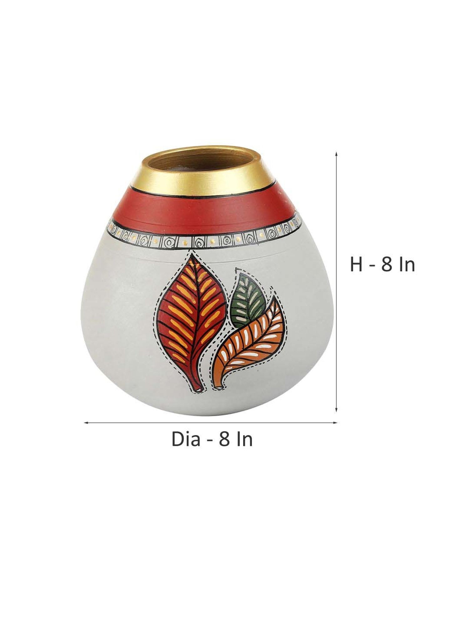 VarEesha Grey & Red Terracotta Flowe Vase