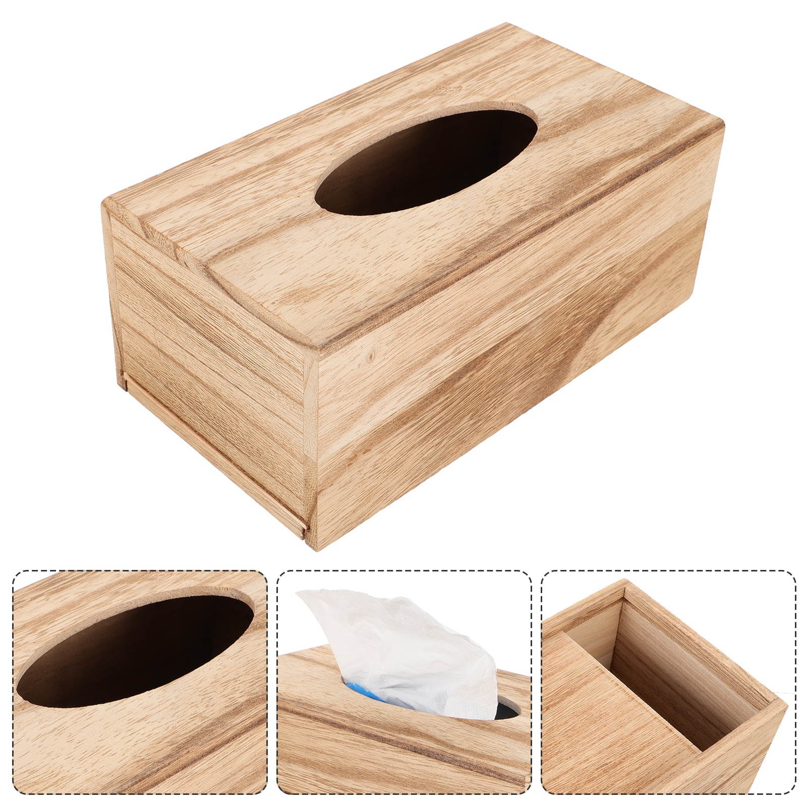 1Pc Simple Practical Exquisite Tissue Box Desktop Container Napkin Case for Home
