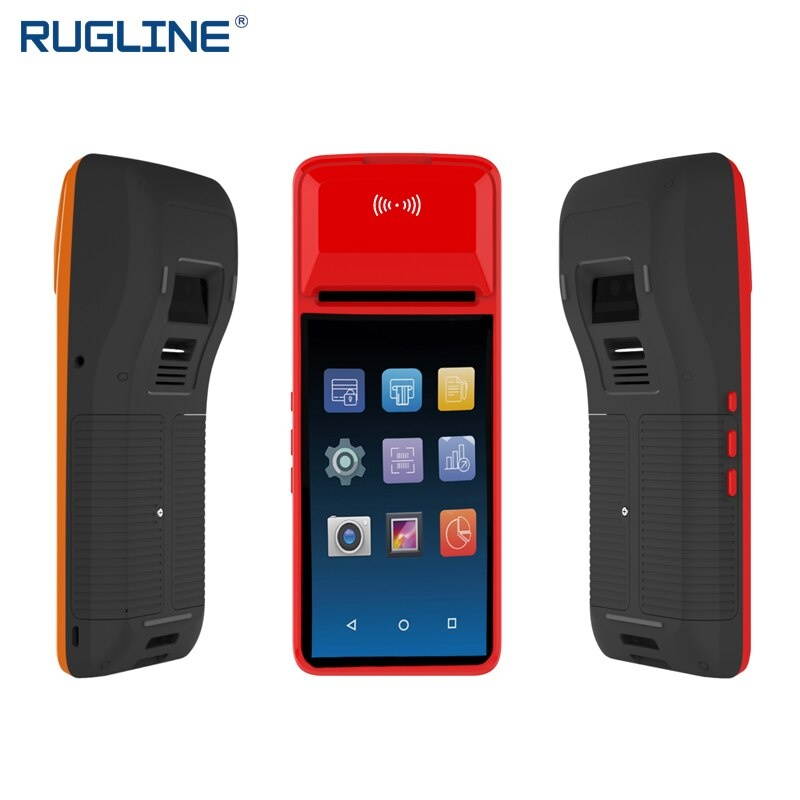 PDA Android 7.1 Printer Bluetooth Thermal Receipt Printer 58mm 4G WiFi Mobile Order POS Terminal NFC 1D Barcode Scanner