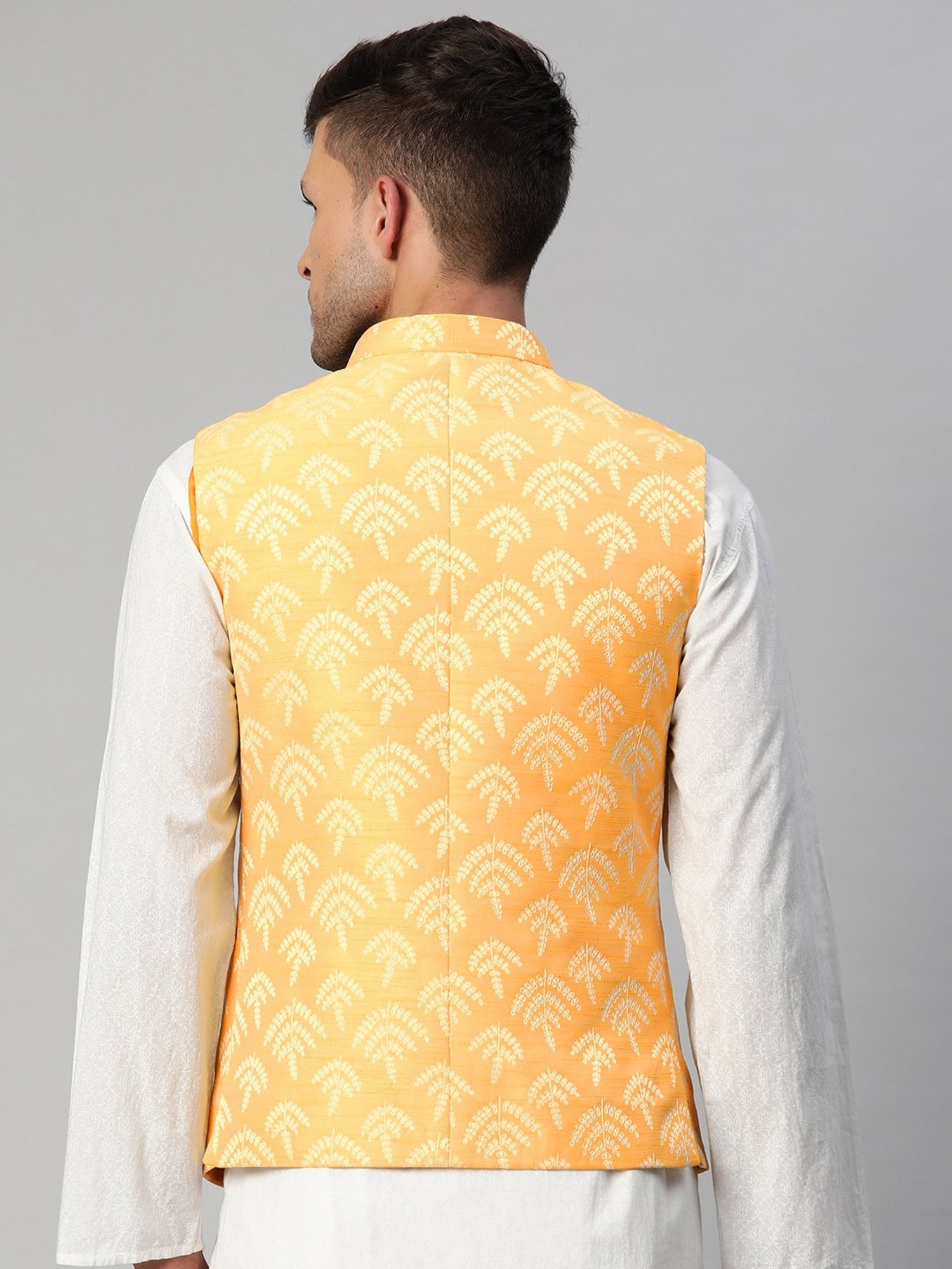 VASTRAMAY Teal Green Regular Fit Printed Nehru Jacket