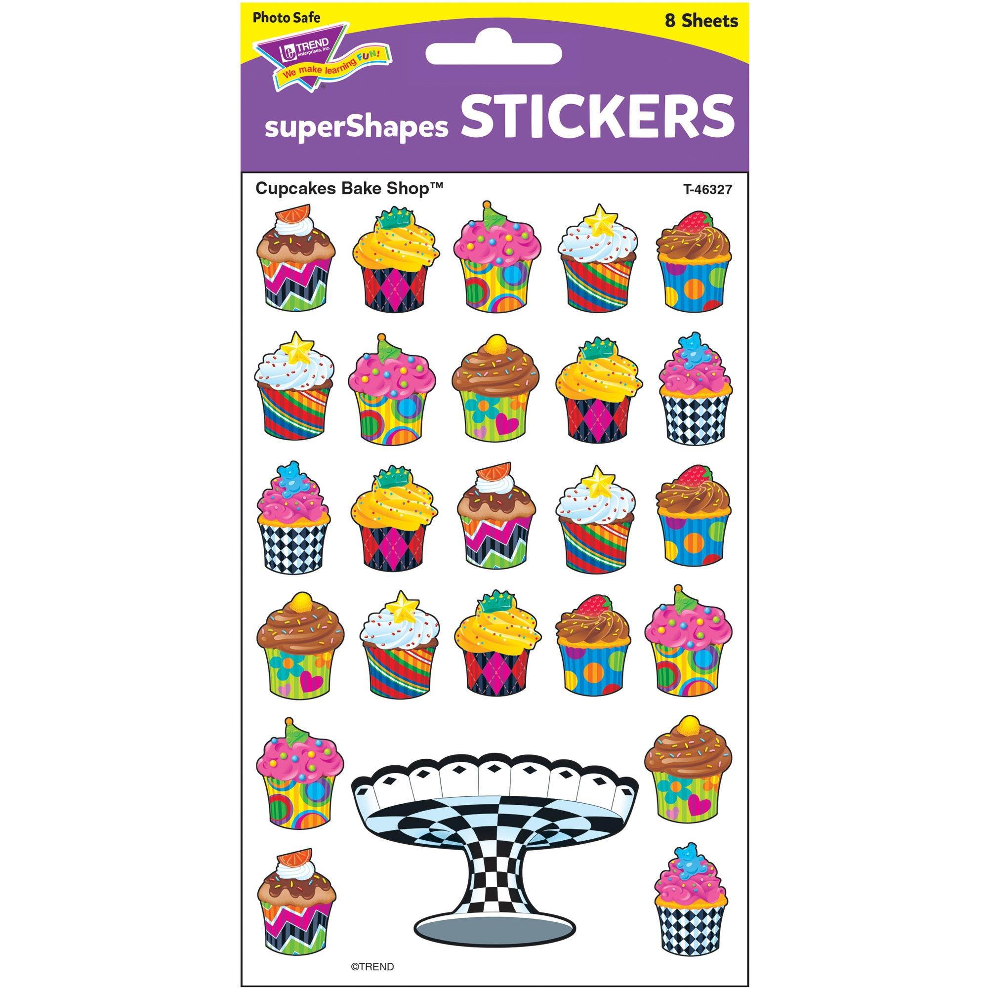 Trend Enterprises Inc. T-46327 Cupcakes Bake Shop Supershapes Stickers Large
