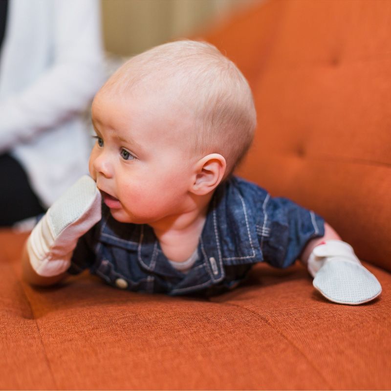 Goumi Baby Girls' Organic Cotton Drops Mittens – Pink 0-3M