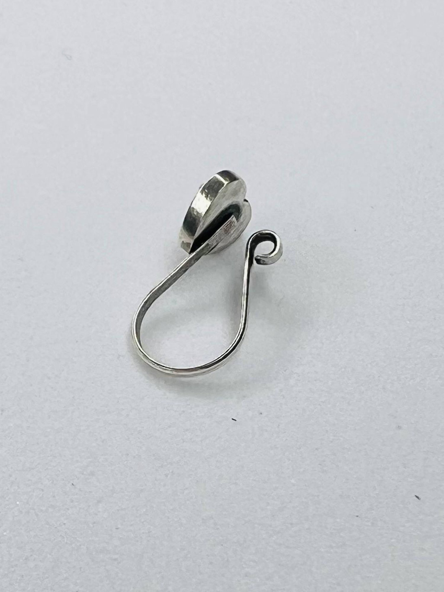 Arte Jewels 925 Sterling Silver Oxidized Heart-shape Clip on Nosepin for Women & Girls