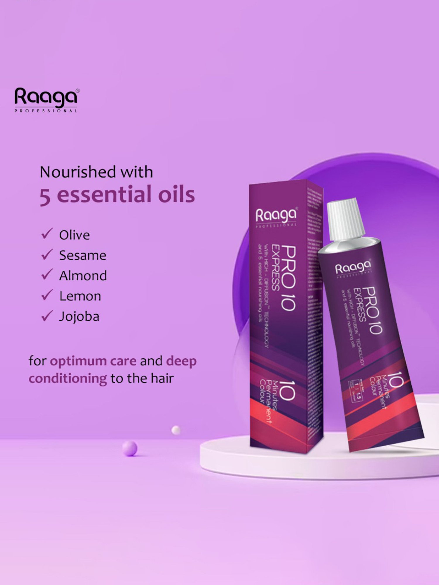 Raaga Professional Pro 10 Express 10 Minutes Permanent Colour Dark Brown 3 - 90 gm