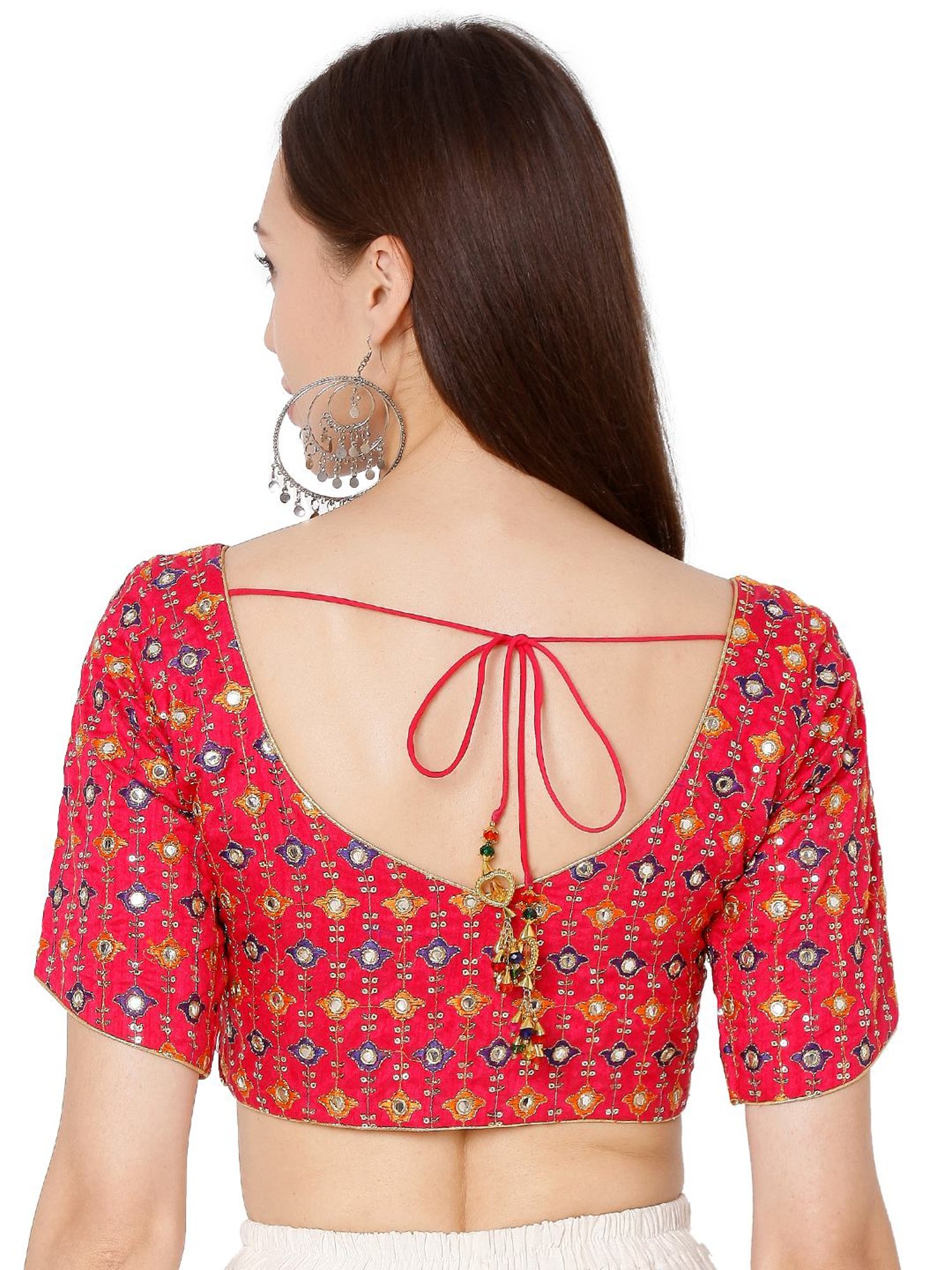 Salwar Studio Pink Embroidered Blouse