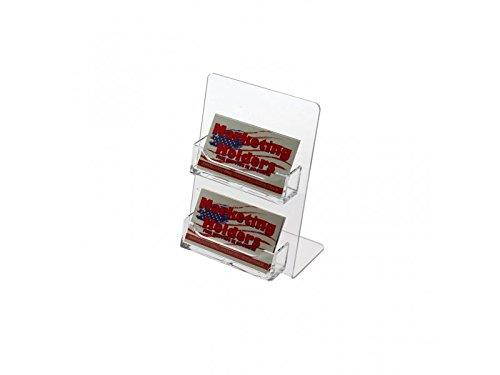 Marketing Holders Clear 2 pocket Business Card Holders Desk Top (2, Horizontal)