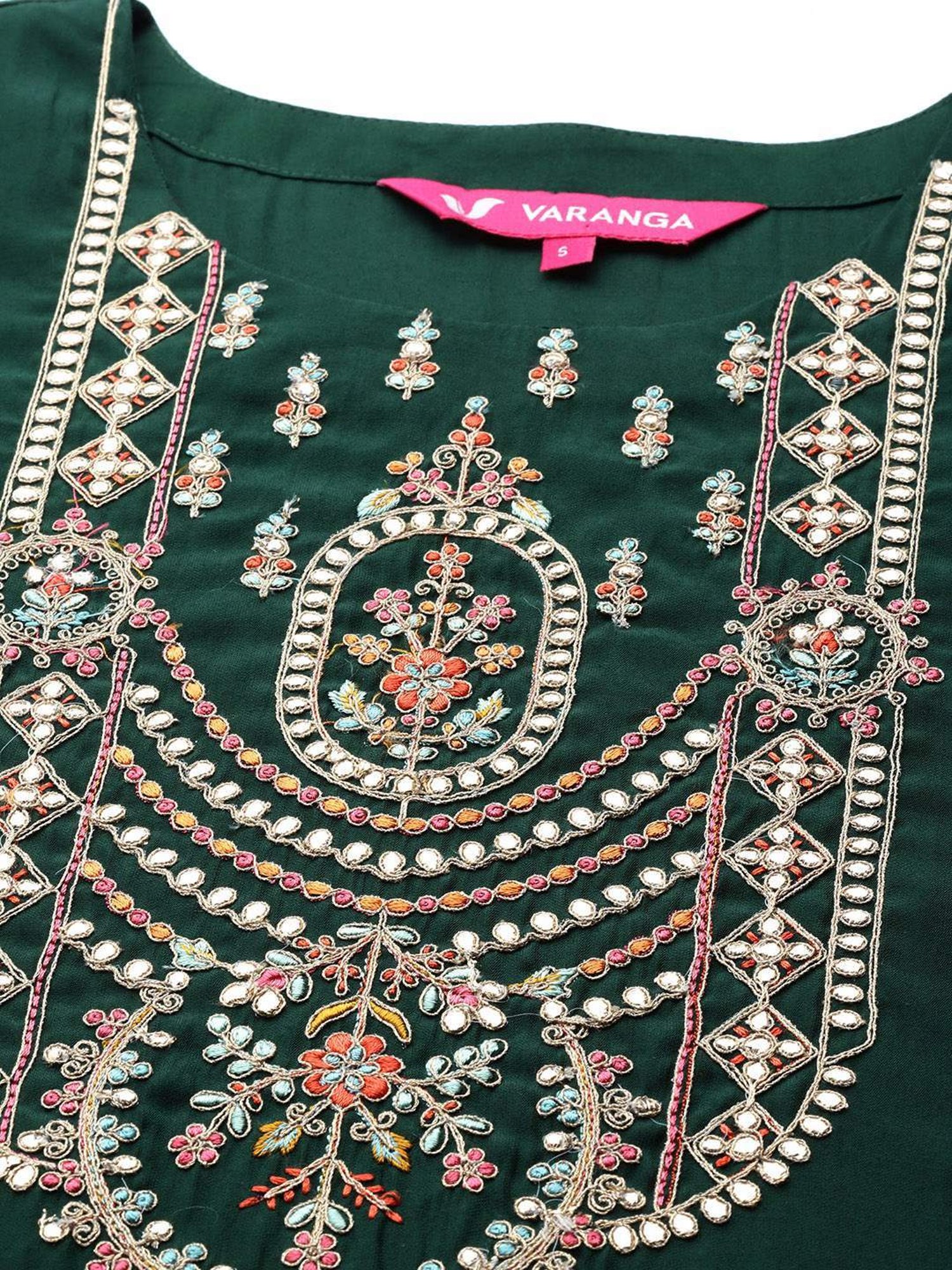 Varanga Green Embroidered Kurta Pant Set With Dupatta