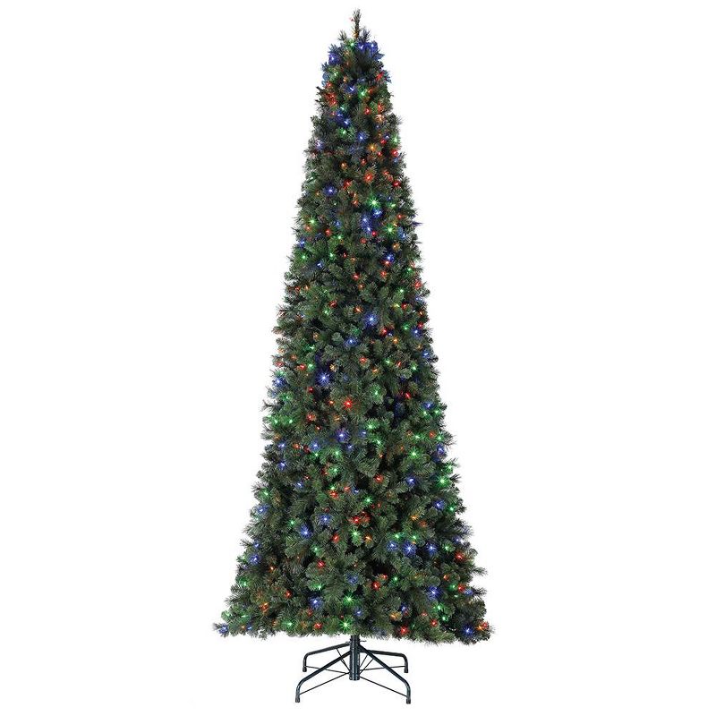 Home Heritage 12' Cascade Cashmere Quick Set Christmas Tree with Changing Lights
