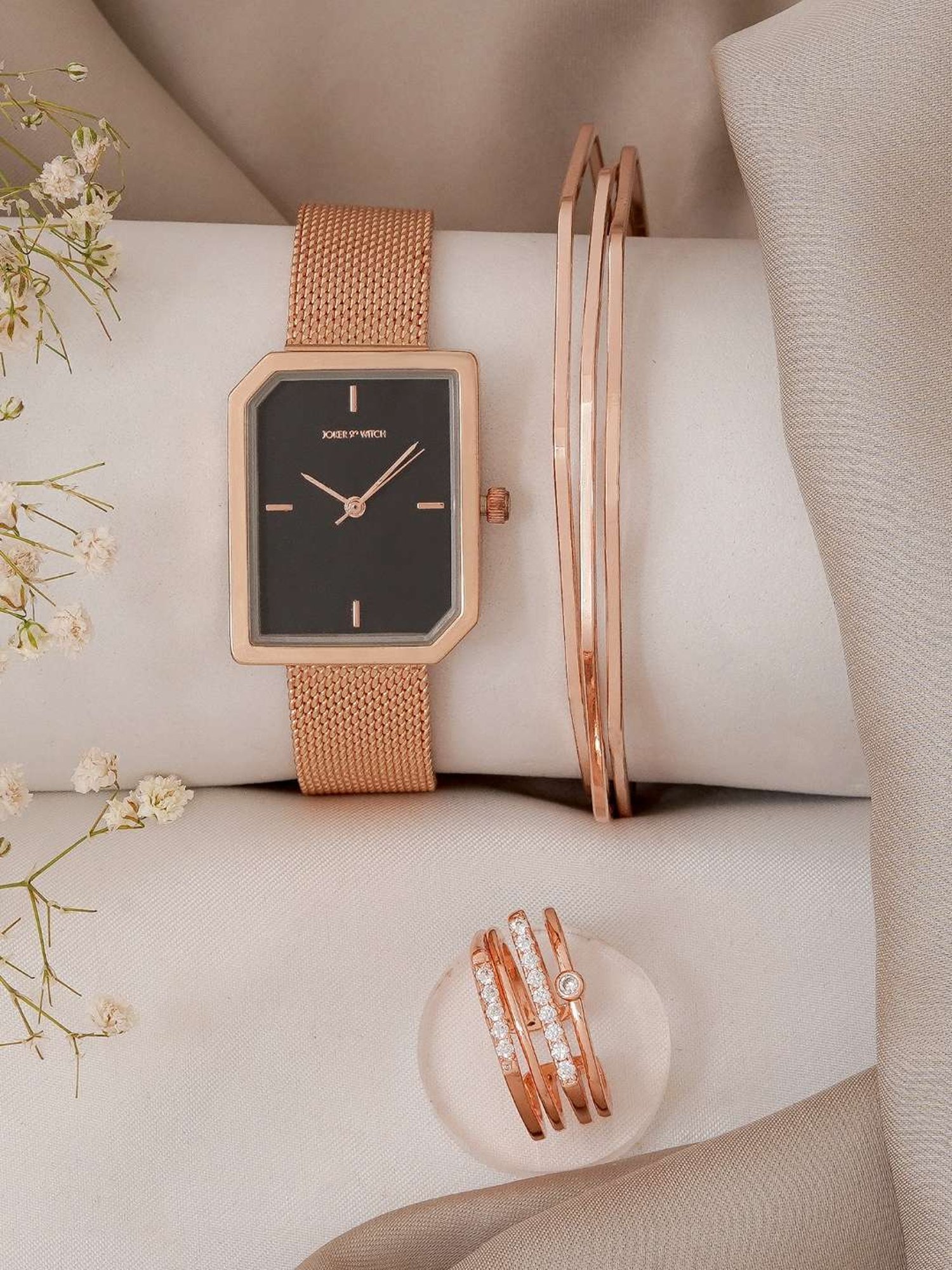 Joker & WItch JWLT788 Analog Watch for Women With Ring, Bracelet