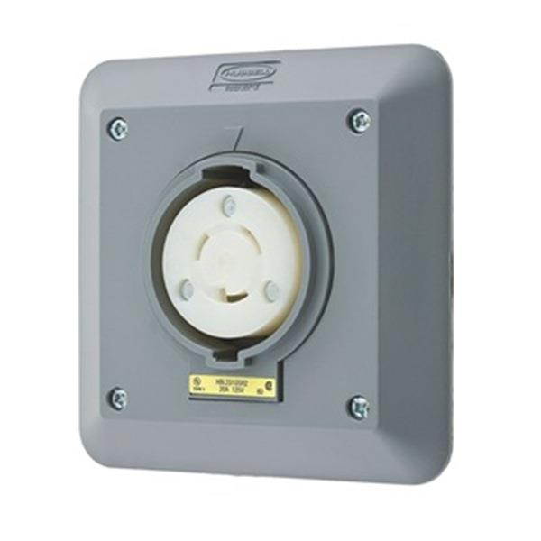 Hubbell Wiring Device-Kellems Locking Receptacle,Industrial,20,Gray HBL2310SR2