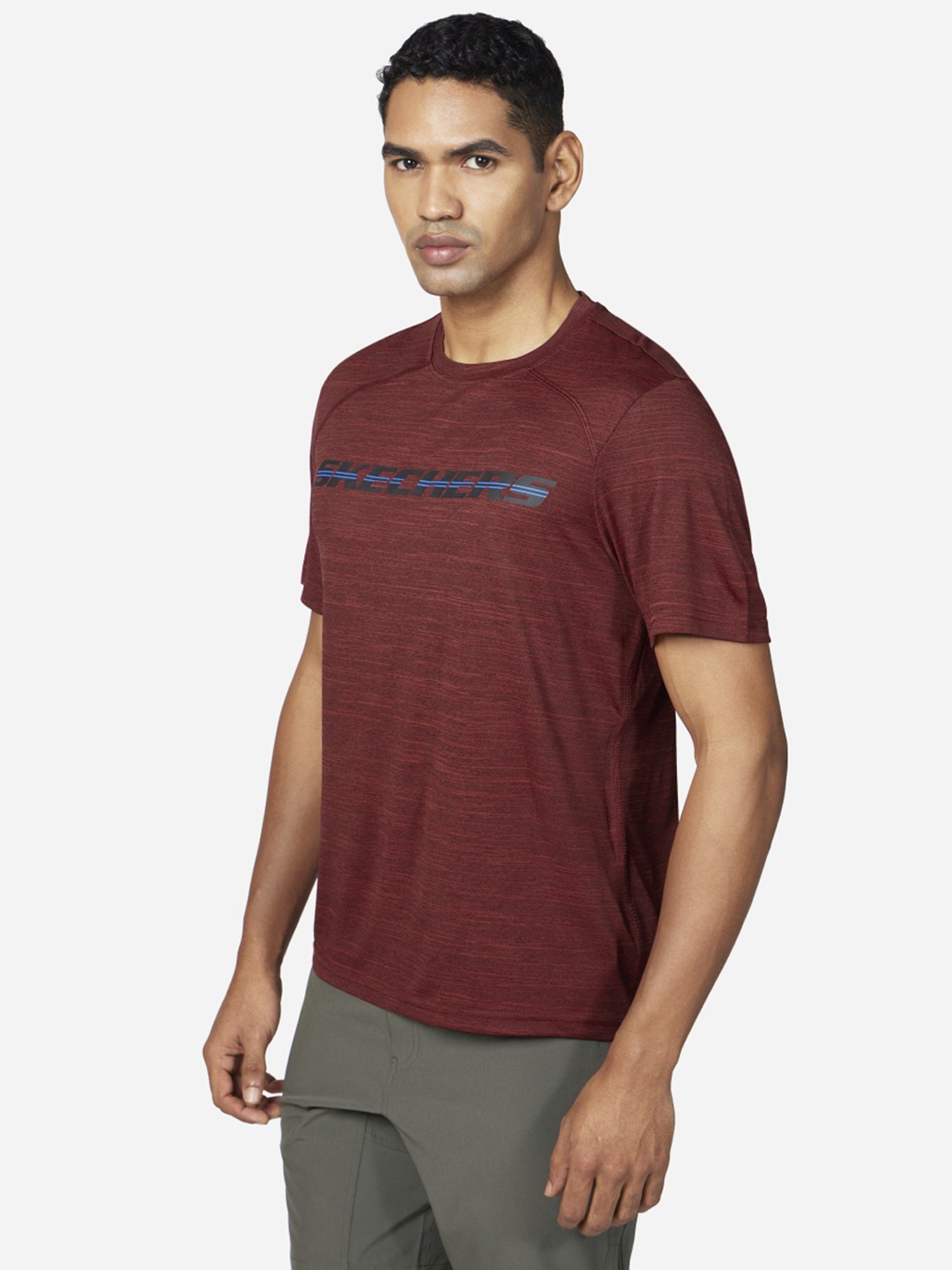 Skechers Red Regular Fit Printed T-Shirt
