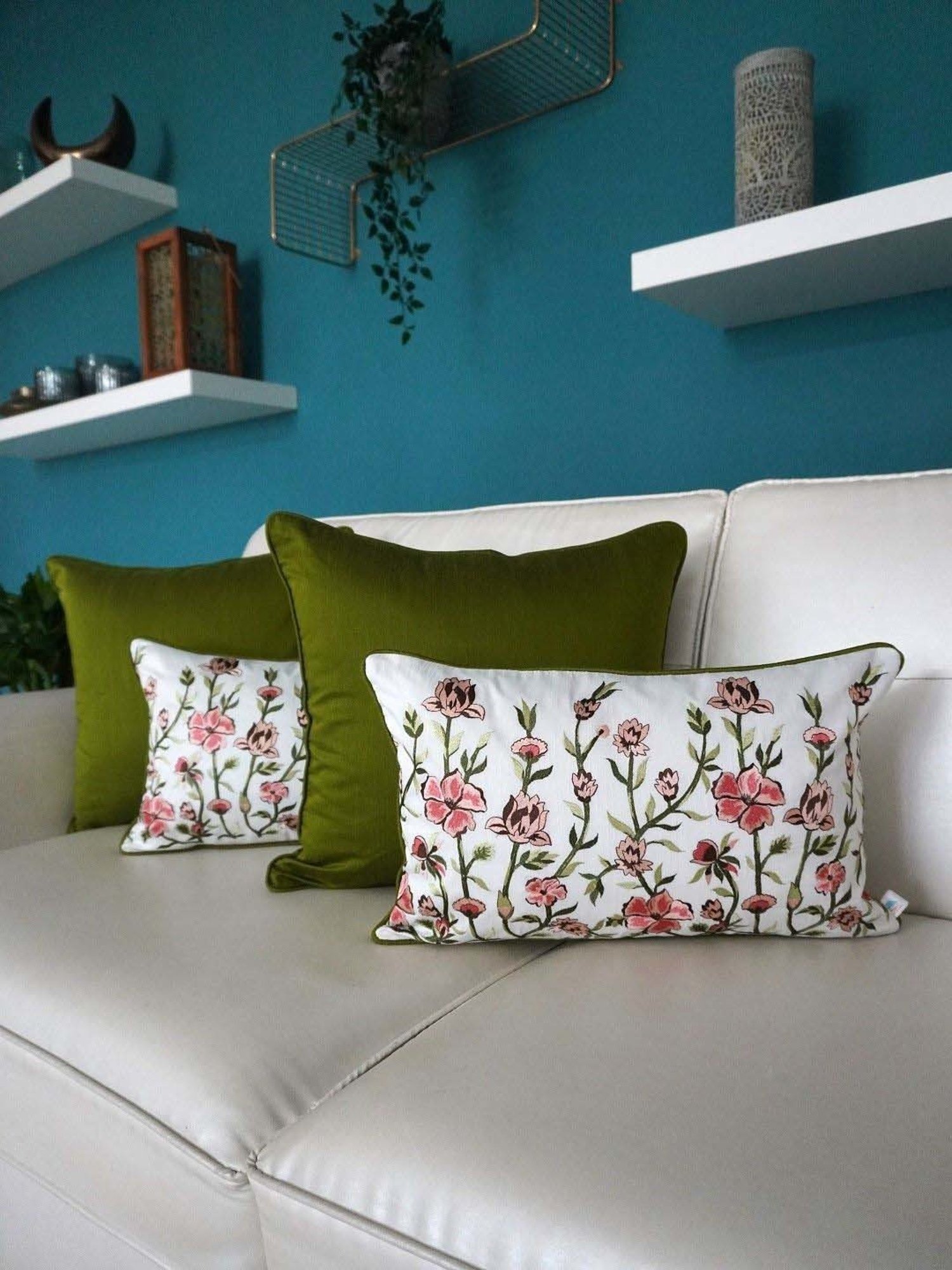 Swayam Multicolor Cotton 40 cm x 40 cm Cushion Covers - Set of 2