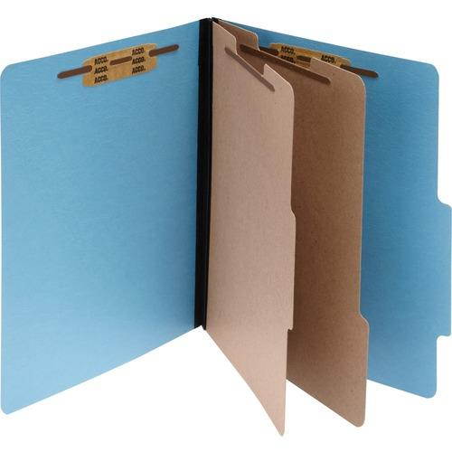 Acco 15662 Presstex Colorlife Classification Folders  Letter  6-Section  Lt BE  10/box