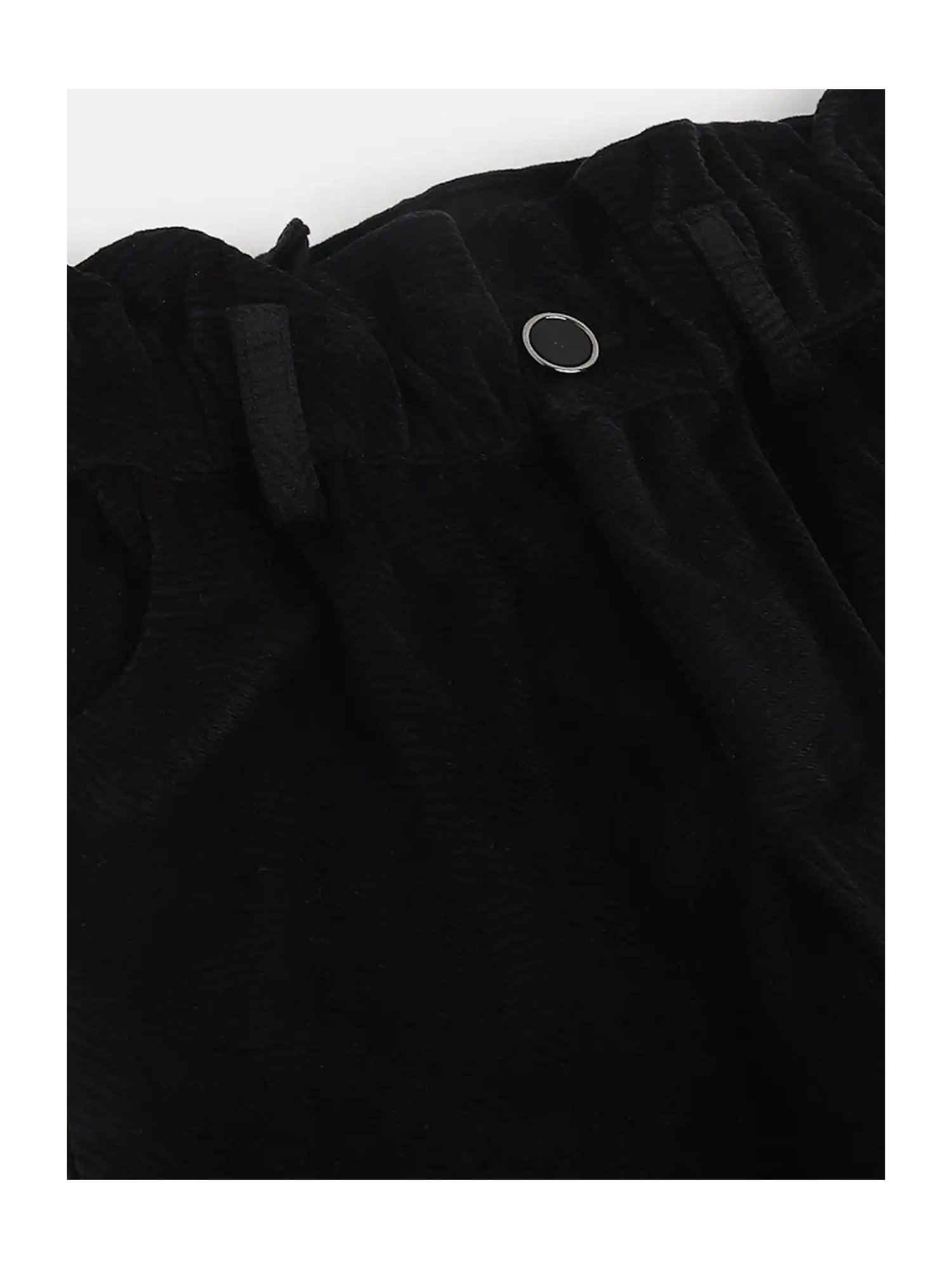 Blue Giraffe Girls Black Solid Trousers