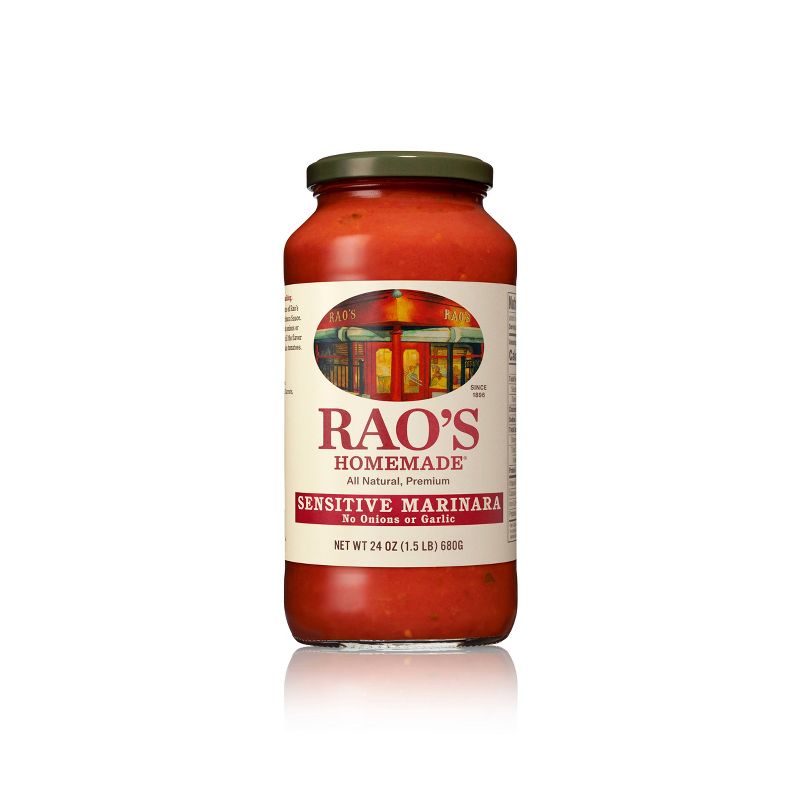 Rao's Homemade Sensitive Formula Marinara Sauce Premium Quality All Natural Tomato Sauce & Pasta Sauce Keto Friendly Carb Conscious - 24oz